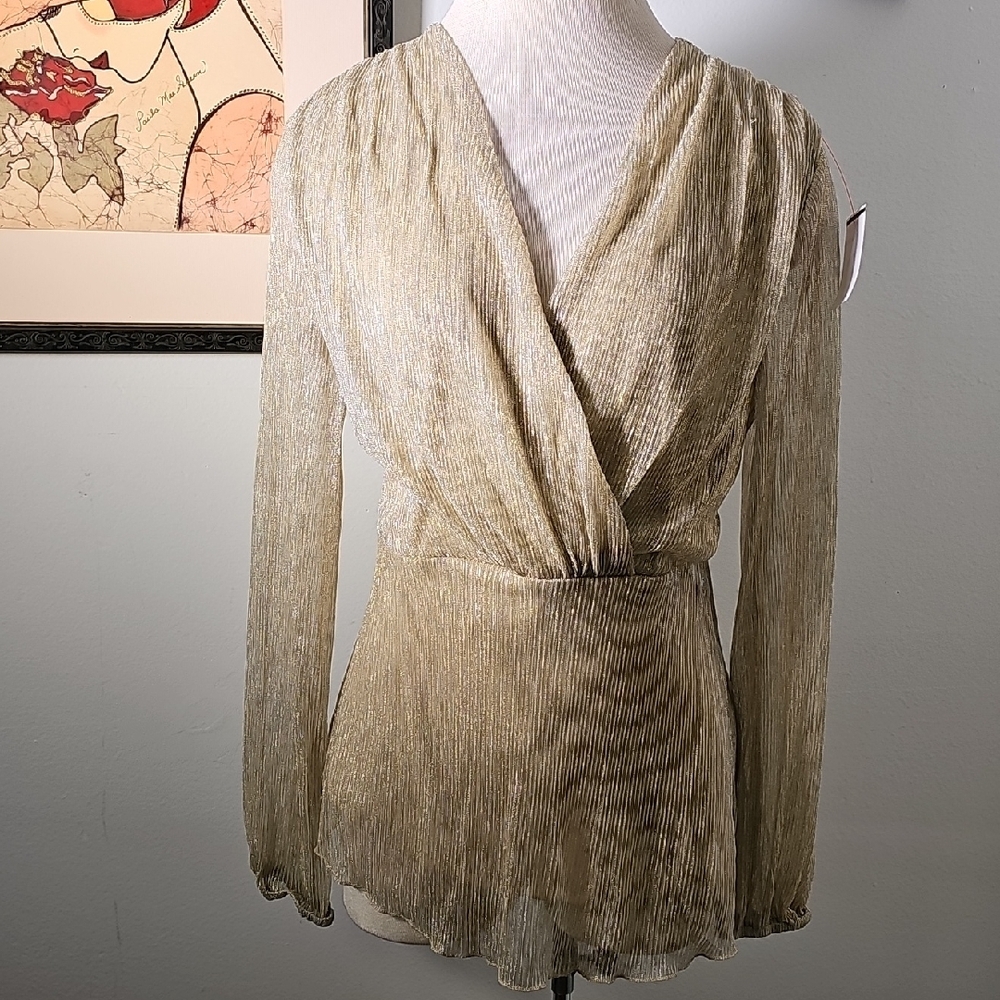 Elegant Gold Women's Top By Cooper & Ella Size Large And NWT
